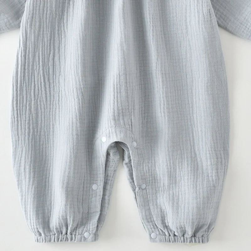Spring 0-2Y Baby Clothes Long Sleeved Pure Cotton Newborn Jumpsuit Baby Girl Clothes Korean Version Lace Collar Romper
